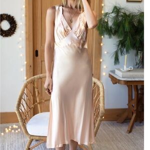 Emerson Fry Violeta Peach Silk 1930s Dress